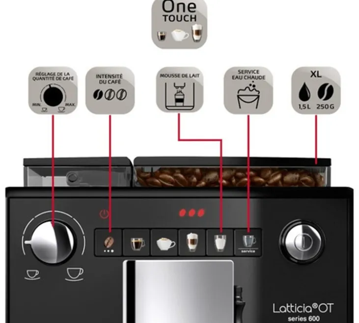 Expresso Broyeur MELITTA Latticia® One Touch F300-101 Argent