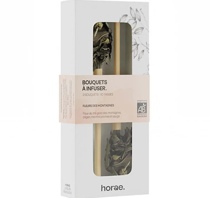Fleurs de Thé à Infuser Fleurs des Montagnes Bio - 2 bouquets (10 tasses) - HORAE