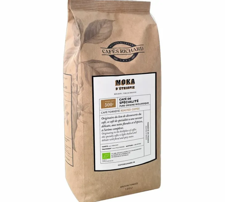 500 g - Café en grain - Moka d'Ethiopie Bio - CAFÉS RICHARD