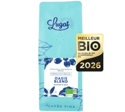 250 g - Café en grain - Oasis Blend - Médaillé Meilleur Produit Bio - LUGAT