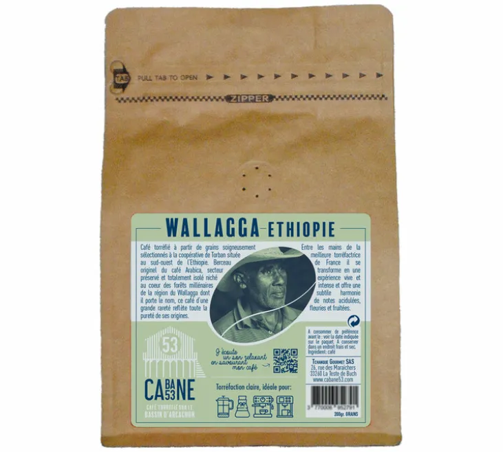 200 g - Café en grain - Wallaga Bio - CABANE 53