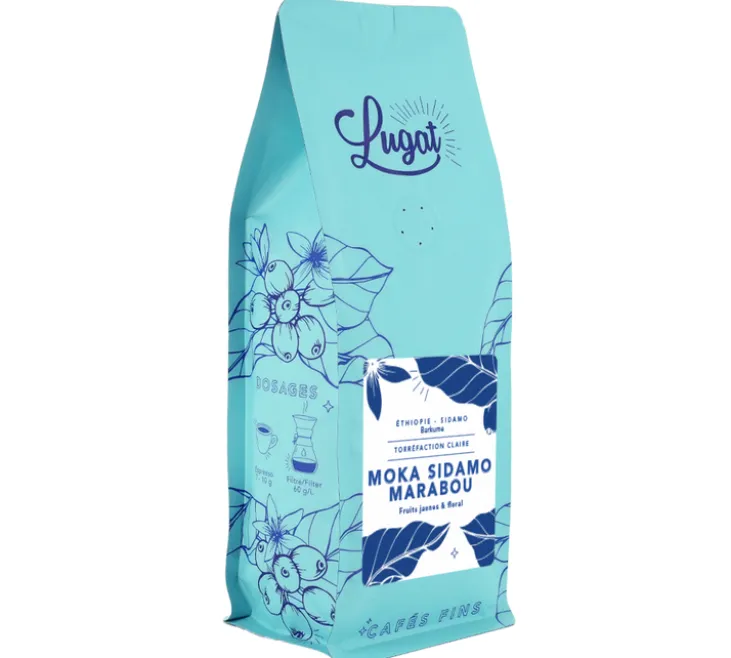 250 g - Café moulu - Ethiopie Moka Sidamo Marabou pour cafetière filtre - LUGAT