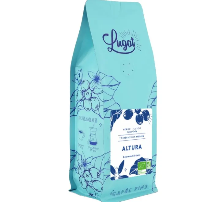 250 g - Café moulu - Pérou Altura Bio pour cafetière italienne - LUGAT