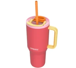 Gourde isotherme avec paille Rio Pink papaya - 95 cl - KAMBUKKA