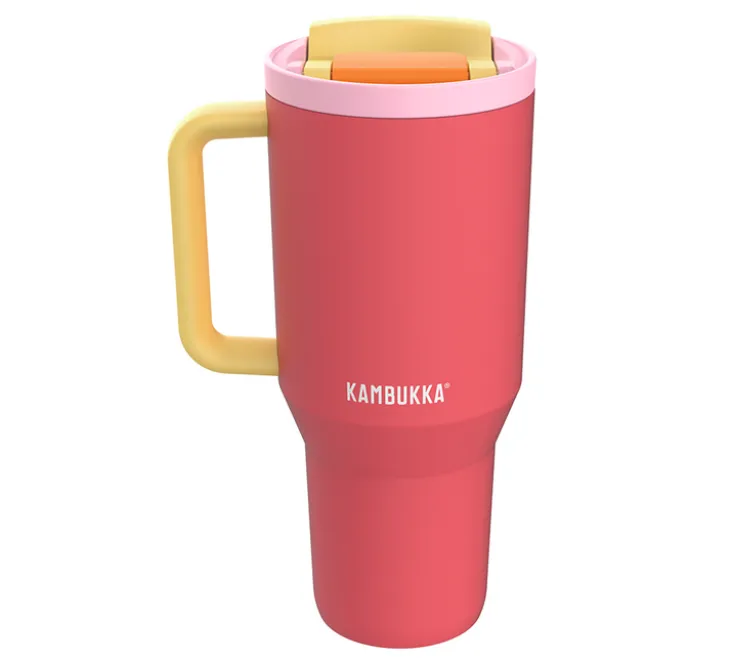 Gourde isotherme avec paille Rio Pink papaya - 95 cl - KAMBUKKA