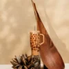 Gourde isotherme avec paille Travel cup camel léopard - 90 cl - QWETCH