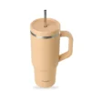 Gourde isotherme avec paille Travel cup abricot - 90 cl - QWETCH