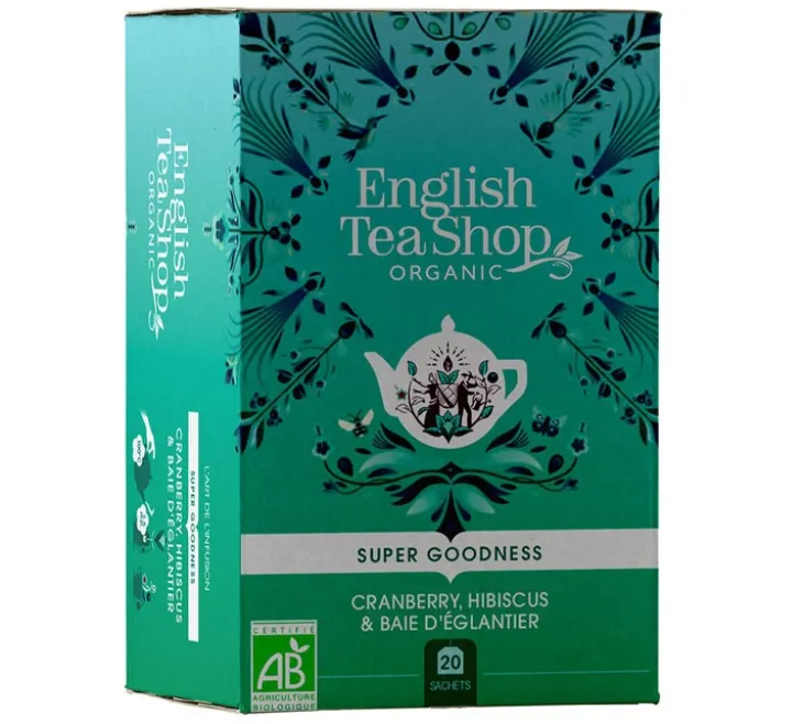 Infusion Bio Cranberry Hibiscus Eglantier - 20 sachets - ENGLISH TEA SHOP
