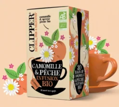 Infusion Camomille Pêche Bio - 20 sachets - CLIPPER