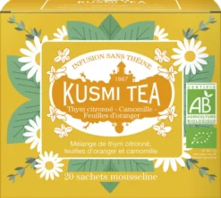 Infusion Thym Citronné, Camomille et Feuilles d'Oranger Bio - 20 sachets - KUSMI TEA
