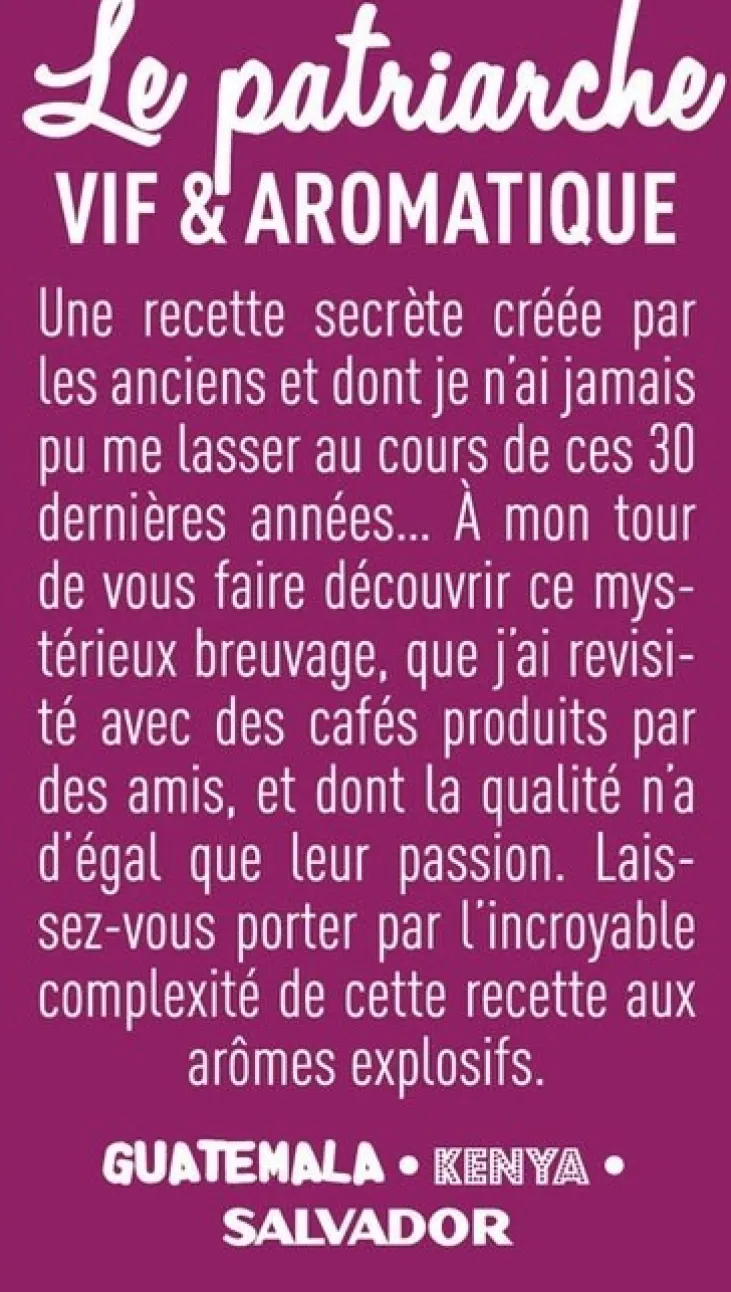 1 kg - Café en grain - Le Patriarche - CAFÉS TCHANQUÉ