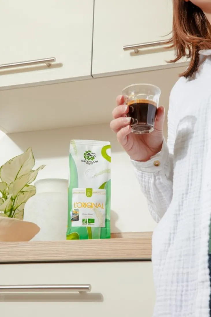 1 kg - Café en grain - L'Original - Médaillé Meilleur Produit Bio - GREEN LION COFFEE