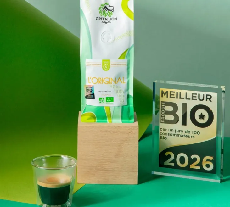 1 kg - Café en grain - L'Original - Médaillé Meilleur Produit Bio - GREEN LION COFFEE