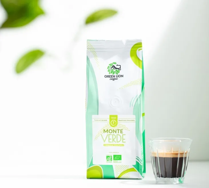 1 kg - Café en grain - Monte Verde Bio ( Commerce Équitable ) - GREEN LION COFFEE
