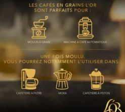 1 kg - Café en grain - Sélection 100% Arabica - L'OR