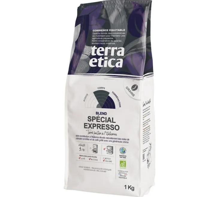 1 kg - Café en grain - Spécial expresso Bio - TERRA ETICA