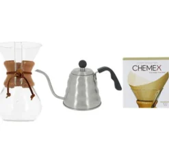 Kit Chemex n°2 : Chemex 6 tasses + verseuse D-Kanta + 100 filtres