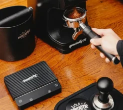 Knock box BARISTATOR en acier inoxydable noir