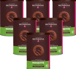 Lot 6 Chocolat Poudre Aromatisés Noisette - Vrac 6 x 250 g - MONBANA