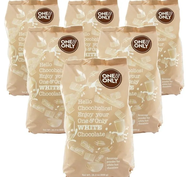 Lot Chocolat Poudre Chocolat Blanc - Vrac 6 x 800 g - ONE AND ONLY
