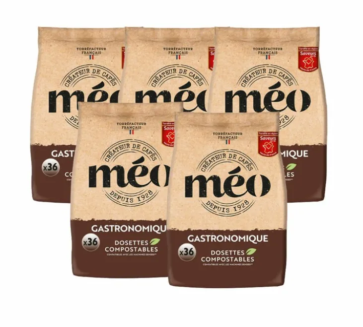 Lot de 180 dosettes souples Gastronomique - CAFES MEO