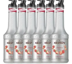 Lot de 6 purées de Fruit de Monin - Fraise - 6 x1 L