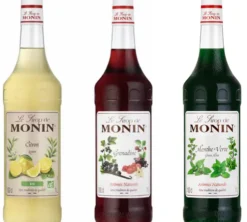 Lot de 3 Sirops Monin Menthe / Grenadine / Citron BIO 3 x 1 L