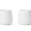 Lot de 2 tasses Nicola en porcelaine blanche 6cl - Viva Scandinavia