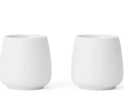 Lot de 2 tasses Nicola en porcelaine blanche 6cl - Viva Scandinavia