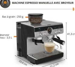 Machine expresso avec broyeur KRUPS Precision XP801T10