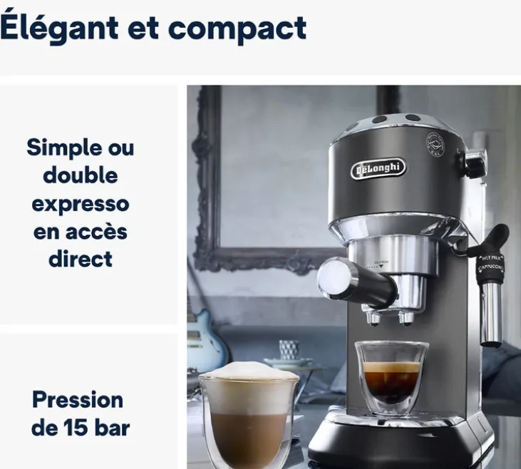 Machine expresso DELONGHI Dedica Style EC695.BK noire
