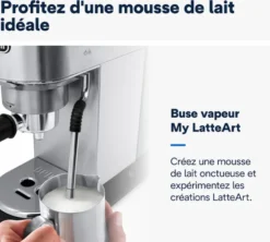 Machine expresso DELONGHI Dedica Arte EC885.M Metal buse vapeur LatteArt + Pack Barista