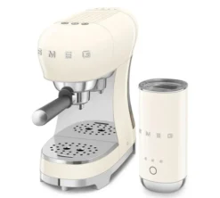 Machine expresso SMEG ECF00CREU + Mousseur à lait MFF02CREU Crème - ECF12CREU