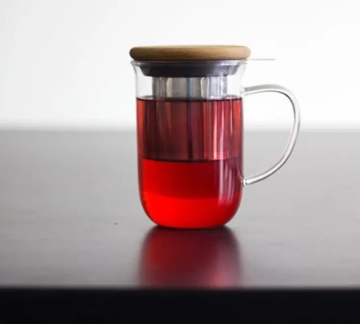 Mug avec infuseur VIVA Scandinavia avec couvercle en bois - 35 cl