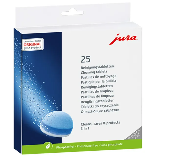 Nettoyant JURA - Boîte de 25 pastilles de nettoyage ( 3 en 1 )