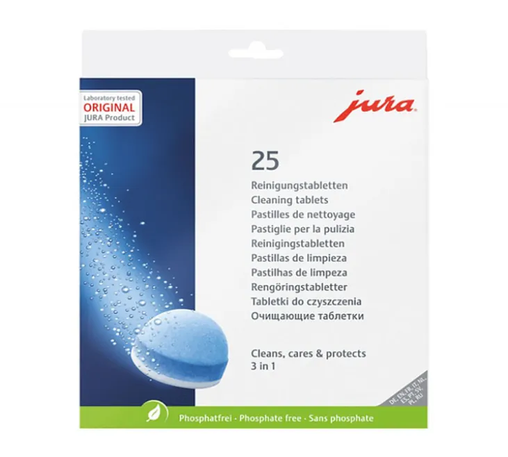 Nettoyant JURA - Boîte de 25 pastilles de nettoyage ( 3 en 1 )