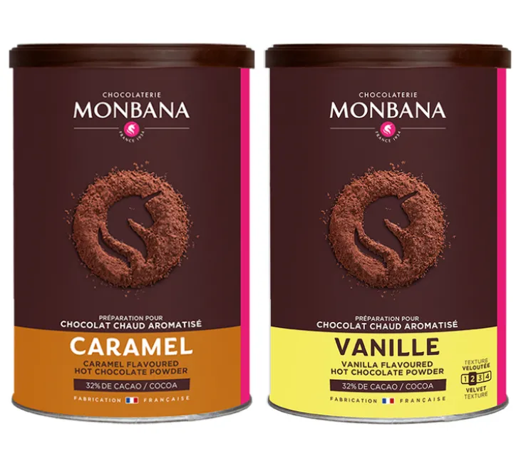 Pack Chocolat Poudre Aromatisé Vanille Caramel - Vrac 2 x 250 g - MONBANA