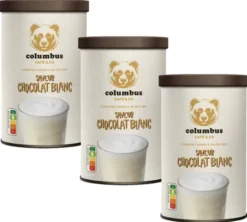 Pack Chocolat poudre saveur Chocolat Blanc - Vrac 3 x 350 g - COLUMBUS & CO