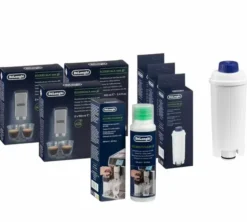Pack entretien 6 mois : Cartouches filtrantes DLSC002 - Détartrants DLSC200 - Nettoyants DLSC550 DELONGHI