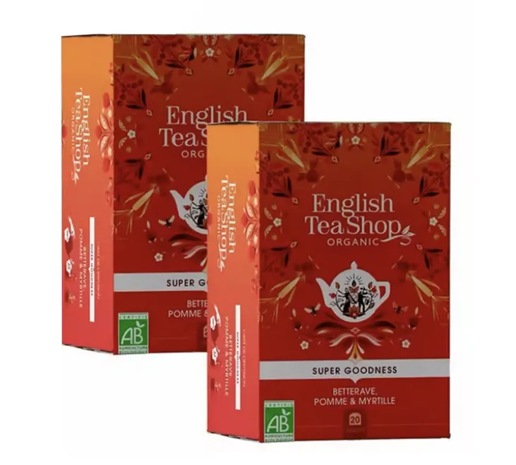 Pack Infusion Betterave Pomme Myrtille Bio - 2 x 20 sachets - ENGLISH TEA SHOP