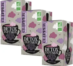 Pack Infusion Detox Fruits Rouges Bio - 3 x 20 sachets - CLIPPER