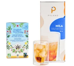 Pack thé glacé et verres double paroi- Verres 35 cl PYLANO Thés glacés ENGLISH TEA SHOP