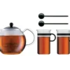 Pack Théière Assam à piston + 2 verres Bistro 30 cl + 2 agitateurs Noir - Bodum