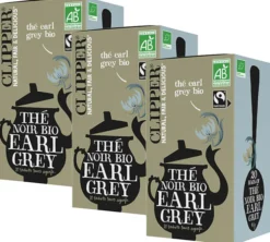 Pack Thé Noir Earl Grey Bio & Equitable - 3 x 20 sachets - CLIPPER