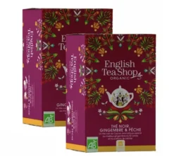 Pack Thé Noir Pêche Gingembre Bio - 2 x 20 sachets - ENGLISH TEA SHOP
