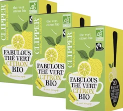 Pack Thé Vert Citron Fabulous Bio & Equitable - 3 x 20 sachets - CLIPPER