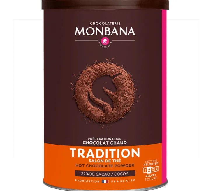 Poudre Chocolat Chaud Tradition Salon de Thé 32% Cacao - Vrac 250 g - MONBANA