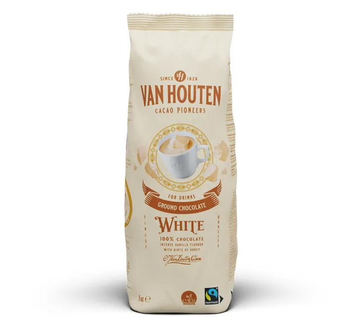 Poudre Chocolat Râpé Chocolat Blanc 100% Chocolat - Vrac 1 kg - FAIRTRADE - VAN HOUTTEN