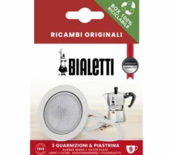 Set Bialetti 3 joints + 1 filtre pour cafetière ALU 9 tasses