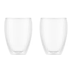 Set 2 verres BODUM - PAVINA double paroi, striés, 32 cl, transparent